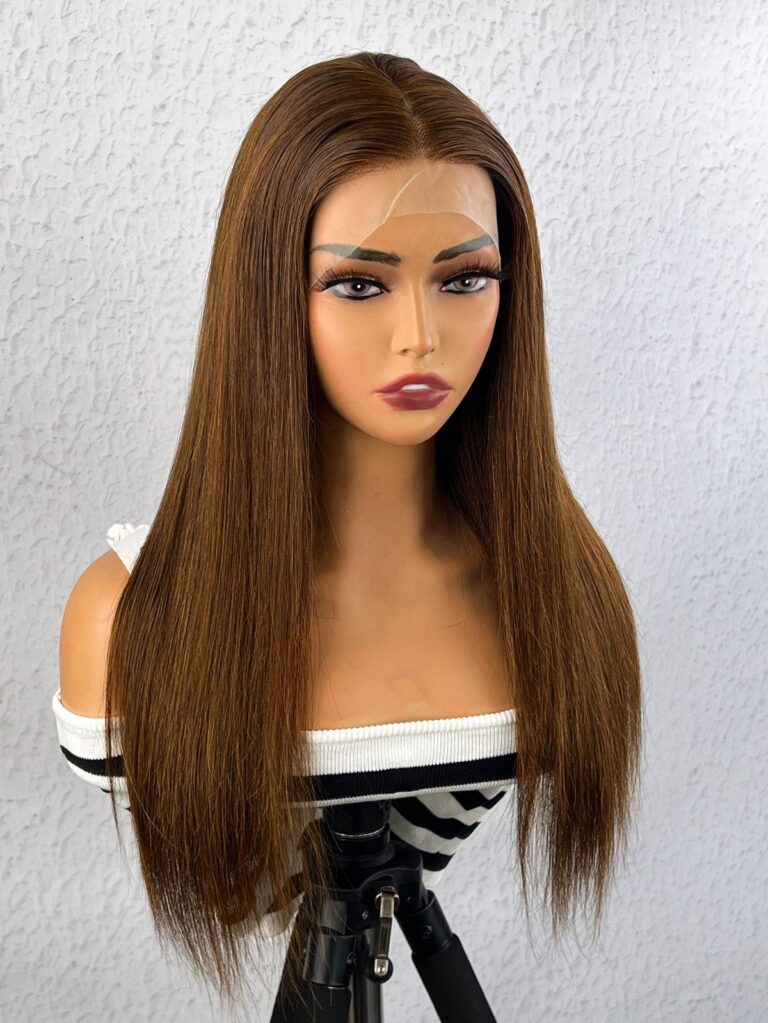 straight human hair wig with natural lace front