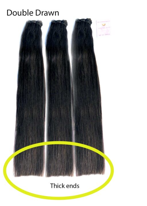 Weft hair double drawn hair with thick ends